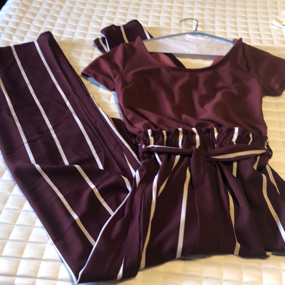 Francescas maroon jumpsuit. Size M